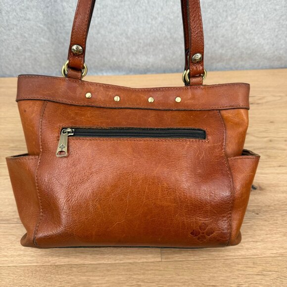 Patricia Nash Tooled Leather Shoulder Bag Brown Floral Brass Toggle Close - Picture 4 of 16